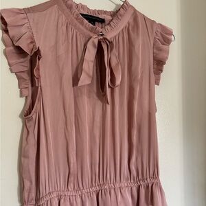 Banana Republic High Neck Pink Satin Maxi Dress (Size 8)